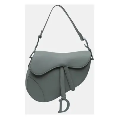 Dior Grey Ultra Matte Calfskin Saddle Bag