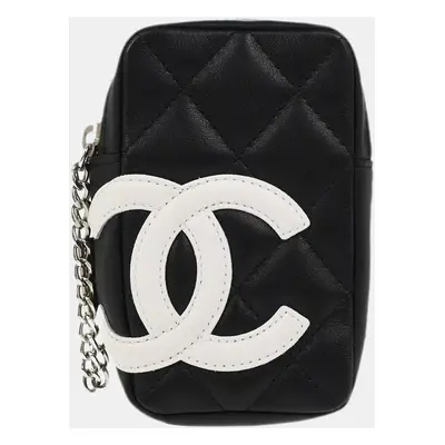 Chanel Black Calfskin Cambon Ligne Small Cigarette Case