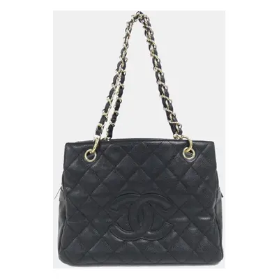 Chanel Black Caviar Leather Shoulder Bag