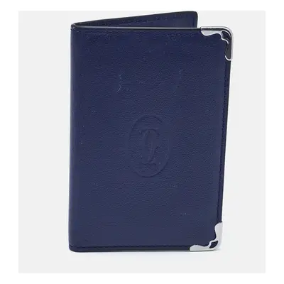 Cartier Blue Leather Must de Cartier Bifold Card Case