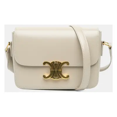 Celine Cream Teen Shiny Calfskin Triomphe Crossbody