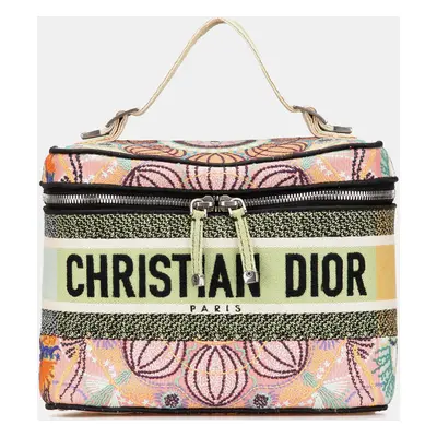 Dior Multicolor Embroidered Canvas travel Vanity Case