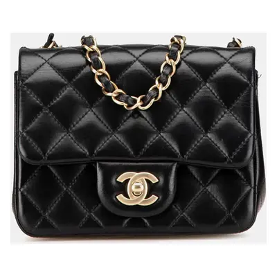 Chanel Black Mini Square Classic Lambskin Single Flap