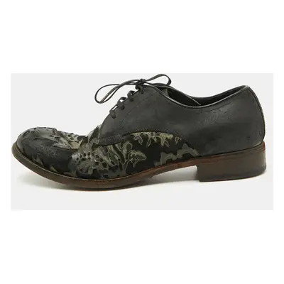 Dolce & Gabbana Black Floral Suede Lace Up Derby Size