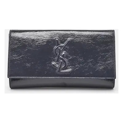 Yves Saint Laurent Navy Blue Patent Leather Belle De Jour Clutch