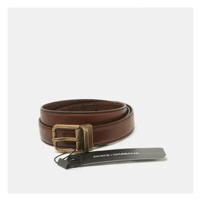 Dolce & Gabbana Brown Leather Buckle Belt