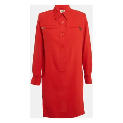 Hermes Red Wool Full Sleeve Mini Dress