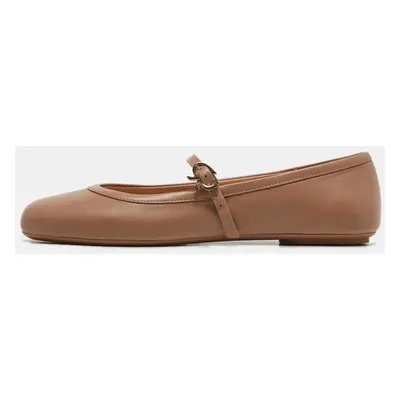 Gianvito Rossi Dusty Pink Leather Carla Ballet Flats Size