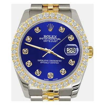 Rolex datejust 3.05ct diamond bezel navy blue dial jubilee Wristwatch