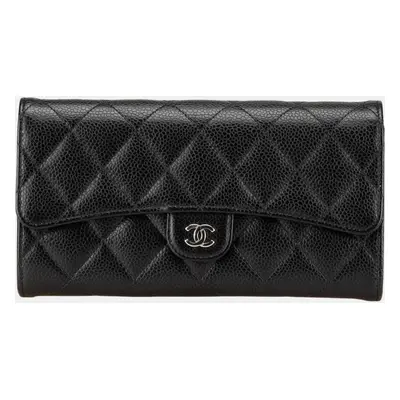 Chanel Black CC Caviar Long Wallet