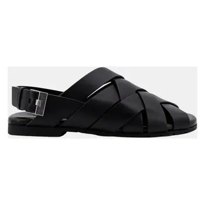 Bottega Veneta Black Leather Alfie Sandals EU