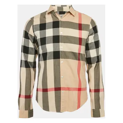 Burberry Brit Beige Tartan Check Cotton Button Front Shirt