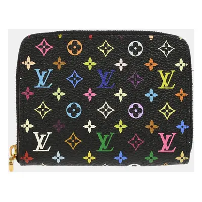 Louis Vuitton Black Multicolor Zippy Coin Purse Wallet