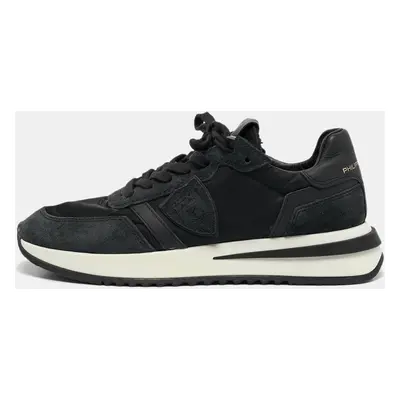 Philippe Model Black Leather and Nylon Lace Up Sneakers Size