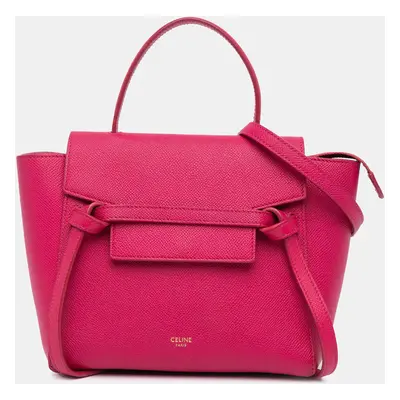 Celine Pink Nano Grained Calfskin Belt Bag