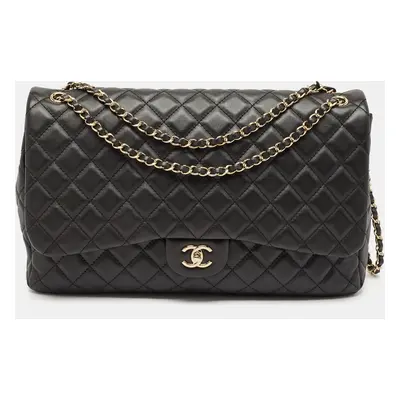 Chanel Black Quilted Leather Small Travel Flap Bag