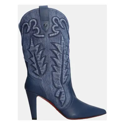 Christian Louboutin Blue Santiabooty Texan Ankle Boots IT