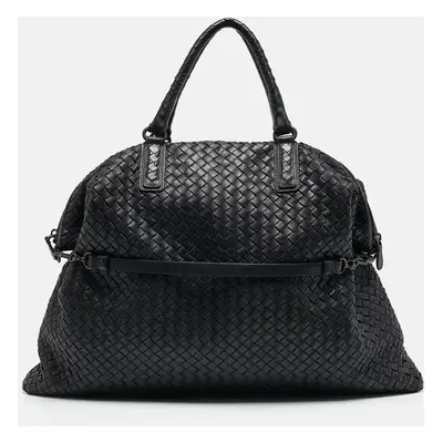 Bottega Veneta Midnight Blue Intrecciato Leather Maxi Convertible Tote