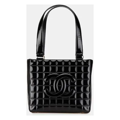 Chanel Black Chocolate Bar Patent Shoulder Bag