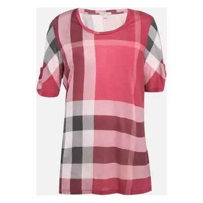 Burberry Brit Pink Plaid Modal Jersey Top