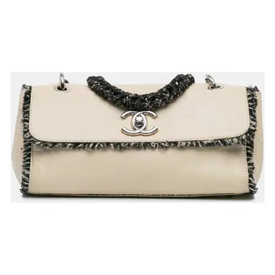 Chanel Beige Lambskin Tweed Flap Bag