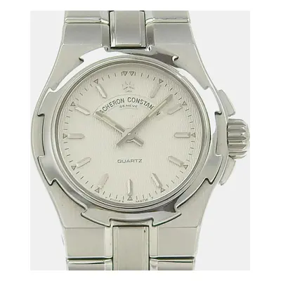 Vacheron Constantin Silver Stainless Steel Overseas Quartz Women's Wristwatch