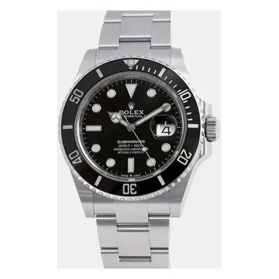 Rolex Black Stainless Steel Submariner Automatic Men's Wristwatch mm