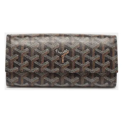 Goyard Black Goyardine Coated Canvas Varenne Continental Wallet