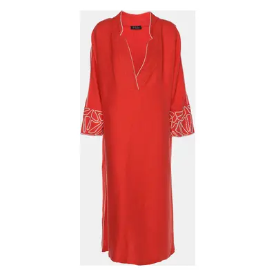 Loro Piana Coral Pink Cotton Kaftan Dress