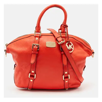 Michael Kors Red Leather Bedford Satchel