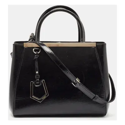 Fendi Black Patent Leather Petite 2Jours Tote