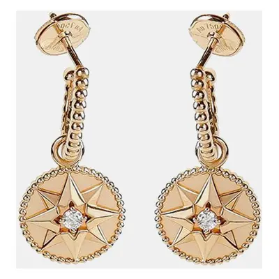 Dior 18K Rose Gold and Diamond Rose Des Vents Earrings