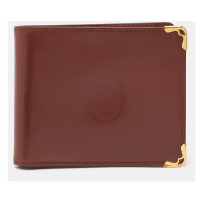 Cartier Brown Leather Must De Cartier 6CC Bifold Wallet