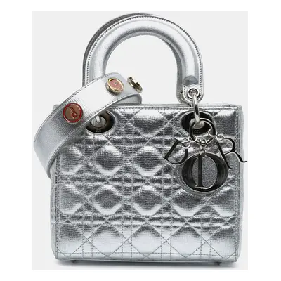 Dior Silver Small Metallic Grained Calfskin Cannage My ABCDior Lady Dior