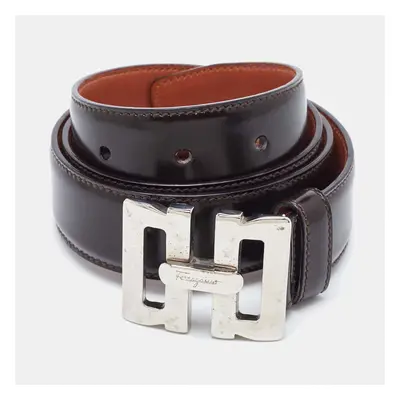 Salvatore Ferragamo Dark Brown Leather Waist Belt