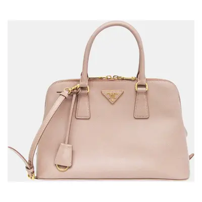 Prada Pink Beige Saffiano Leather Handbag