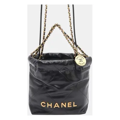 Chanel Black Shiny Calf Leather Mini Shoulder Bag