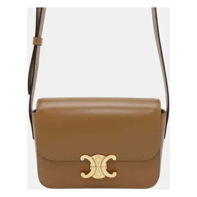 Celine Triomphe Shoulder Camel Calf Leather Size Nano