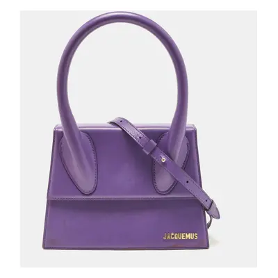 Jacquemus Purple Leather Grand Le Chiquito Top Handle Bag