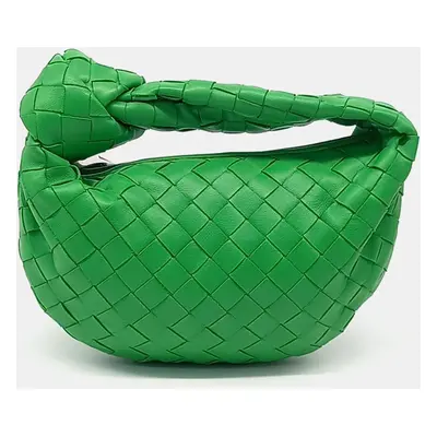 Bottega Veneta Green Leather Bv Mini Jody Bag