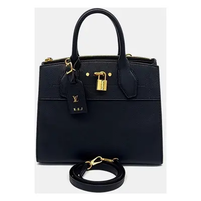 Louis Vuitton Black Leather City Steamer Pm bag