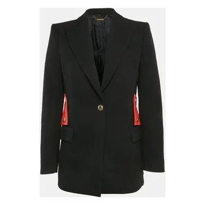 Givenchy Black/Red Wool Gabardine Band Detail Tailored Blazer