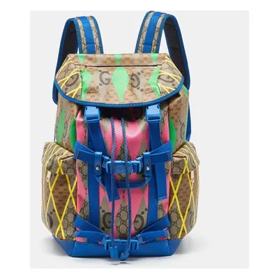 Gucci Multicolor GG Supreme Canvas Rhombus Print Backpack