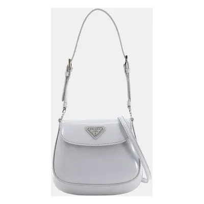 Prada leather light grey Cleo shoulder bag