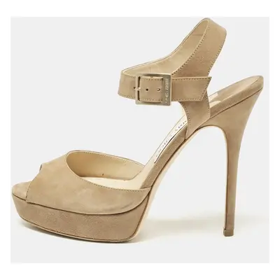 Jimmy Choo Beige Suede Linda Sandals Size