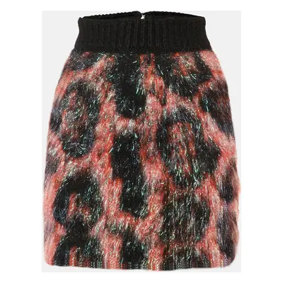 Dolce & Gabbana Black Wool Iridescent Fringed Mini Skirt