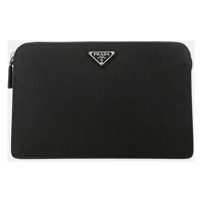 Prada Black Saffiano Leather Clutch