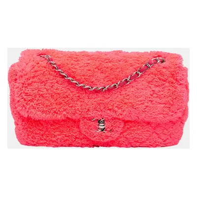 Chanel Pink Medium Quilted Terry Cloth Coco Beach Flap Bag