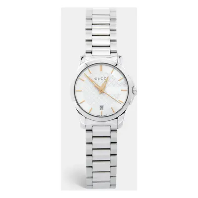 Gucci Silver White Stainless Steel G-Timeless