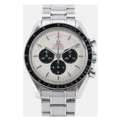 Omega White Stainless Steel Speedmaster Tokyo Olympics 522.30.42.30.04.001 Automatic Men's Wrist